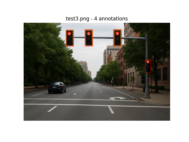 Intersection with visible traffic lights